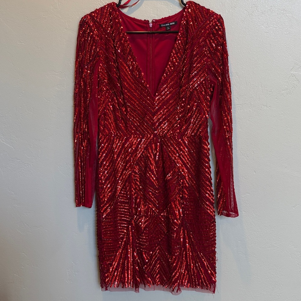 Gianni Bini Sequin Red Dress